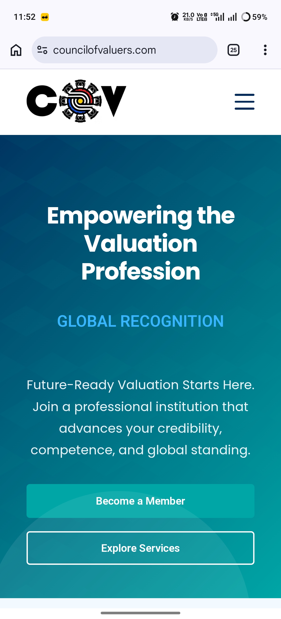 Council of Valuers (COV) professional portal